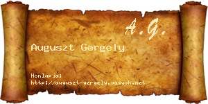 Auguszt Gergely névjegykártya